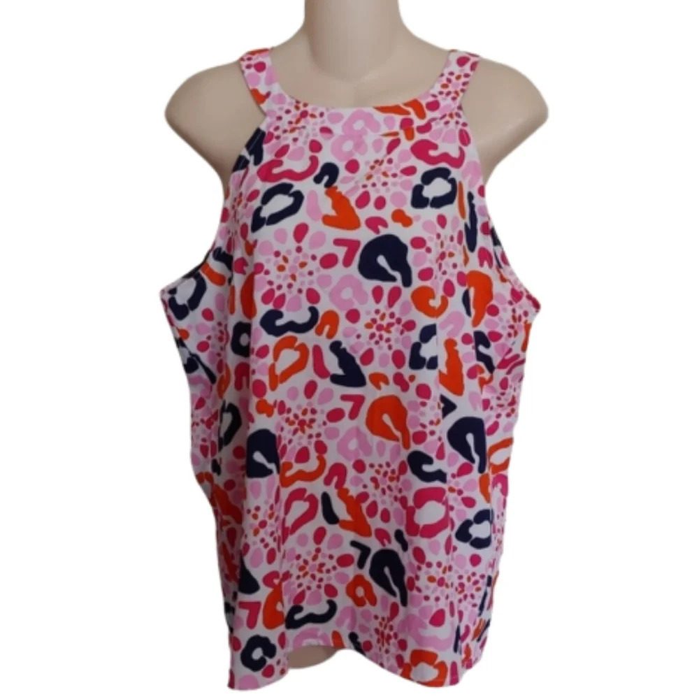 Buckhead Betties Cha Cha Leopard Sleeveless Top Size Women's Large NEW with Tag